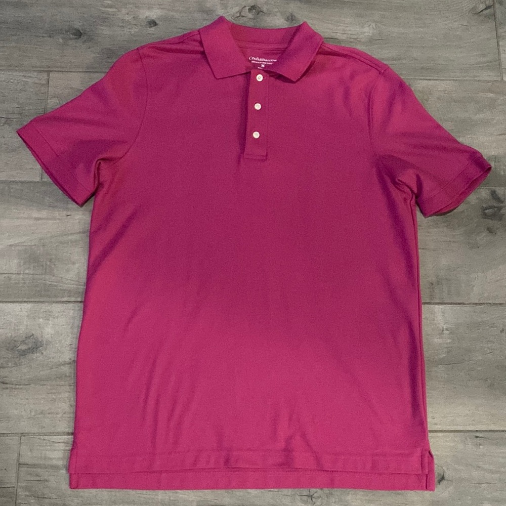 Mens Croft&Barrow size medium fuchsia short sleeve polo shirt